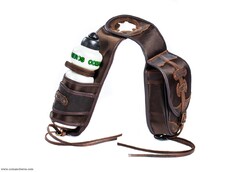 \"Comancheros\" Horn-Satteltasche mit Flaschenhalter #T015