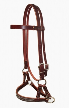 Sidepull mit verziertem Leder-Nasenband