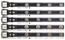 Ledergürtel mit Conchos III (schwarz)