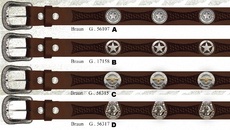 Ledergürtel mit Conchos II (braun)