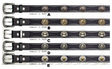 Ledergürtel mit Conchos I (schwarz)