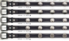 Ledergürtel mit Conchos II (schwarz)